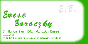 emese boroczky business card